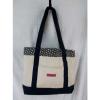 VINEYARD VINES Canvas Shopper Tote Shoulder Beach Book Bag Carryall WHITE STARFI