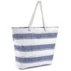 Wide Stripe Design Shoulder / Beach / Shopping Bag with Metallic Thread