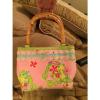 Authentic Lilly Pulitzer Muscle Beach Crab Bamboo Handle Vintage Purse Bag