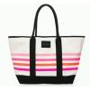 New Victorias Secret multicolor getaway stripe Canvas Beach Swim Tote bag