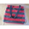 Tommy  Hilfiger Canvas Tote Striped Beach Bag - Red &amp; Blue