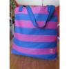 Tommy  Hilfiger Canvas Tote Striped Beach Bag - Red &amp; Blue