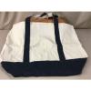 Canvas Tote Beach Bag Weekend Shopper Black/ Natural. Medium Size