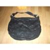 Lucky Brand heavy black leather lined shoulder bag beach shopper tote bag hobo