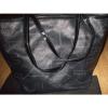 Via Spiga black leather patent leather tote shopper book bag shoulder bag beach