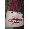 NEW S. S. Juicy Couture Tote Shopper Handbag First Class Beach Bag Ivory &amp; Red !