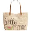 Style &amp; Co. Straw Beach Shoulder Bag Purse Tote HELLO SUMMER CUTE