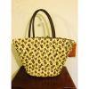 Leopard Bow Beach Tote Bag Basket Material