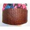 Anthropologie Pink Floral Covered Cinched Tropical Basket Beach Bag Purse