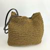 Eddie Bauer Tote Womens Brown Woven Fiber Shoulder Bag Purse Beach Book Shopper