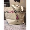 CAbi Large Logo Canvas Tote Beach Bag Purse Cream Off-white Ivory 100% Cotton