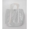 2014 NWOT WOMENS BILLABONG METALLIC BEACH TOTE $40 silver white bag