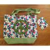 PEACE Sign Bag Tote Carry Multi Color Shoulder Beach Travel Retro Hipster Hippie