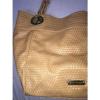 Steve Madden Tan Weave Motif Extra Large Tote Beach Over Night Shoulder Bag. EUC