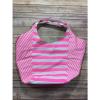 Victoria&#039;s Secret Pink White Stripe Oversized Tote Bag Beach Bag Floral Lined