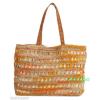 NEW Anthropologie Flora Bella XL Raffia Tote Beach Bag Handbag Leather Strap