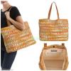 NEW Anthropologie Flora Bella XL Raffia Tote Beach Bag Handbag Leather Strap