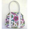 Vera Bradley Purse Bag Pretty Tote Palm Beach Gardens White Pink Green NWT