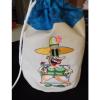 BEACH TOTE BAG HANDMADE &amp; EMBROIDERED LINED WITH 2 POCKETS 3  CUTE CHARACTERS