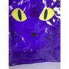 Purple Vinyl Cat Eyes Tote Bag Plastic Kitten Kitty Large Beach Shopper Unique