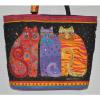 LAUREL BURCH Kitty CATS Black RED Gold CANVAS Tote BAG Beach Sun &amp; SAND Used