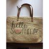 Style &amp; Co. Straw Beach Shoulder Bag Purse Tote HELLO SUMMER CUTE