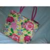 Yellow Beach Bag Large Floral Waterproof Tote Reuseable Shopping Diaper Bag