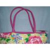 Yellow Beach Bag Large Floral Waterproof Tote Reuseable Shopping Diaper Bag