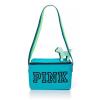 NEW Victoria&#039;s Secret PINK Beach Cooler Bag With Dog Key Chain-BLUE GREEN