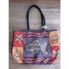 Vintage Sun &#039;n&#039; Sand Large Shell Fish Tote Beach Shoulder Bag