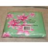 Yves Rocher Bright Green Beach Tote Bag w/ Pink Flowers NEW beach groceries