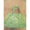 Yves Rocher Bright Green Beach Tote Bag w/ Pink Flowers NEW beach groceries