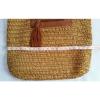 J Jill Straw Market Tote Beach Bag fringed tassel 15 x 19