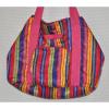 TOMMY Hilfiger STRIPED Lightweight BEACH Tote GYM Bag SNAPS Pink RED Blue GREEN