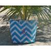 Monogrammed Personalized Tote Bag Beach, Bridesmaid Tote Bag -5 Chevron styles