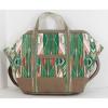 NWT Isabella Fiore Pippa Horizon Green Canvas Taupe Leather Large Beach Tote Bag