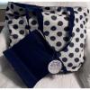 NWT Tri-Coastal Design Beach Tote w/Bikini Bag DIY Dots Beach Bag