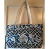 Vera Bradley Making Waves Tote Blue Lagoon EUC Shoulder Beach Bag