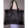 TOMMY HILFIGER Signature Tote Large Shopping Beach Bag Foldable Black Nylon LOGO