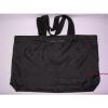 TOMMY HILFIGER Signature Tote Large Shopping Beach Bag Foldable Black Nylon LOGO