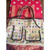 $85 VICTORIA&#039;s SECRET White TOTE BOOK BEACH BAG PURSE PINK POLKA DOT