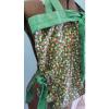 Green floral tote book shoulder beach bag