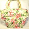 HAVANA JACK&#039;S CAFE Canvas &amp; Straw Floral Beach TOTE BAG Tropical Breeze Wear