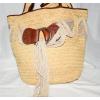 Ralph Lauren Polo Natural Straw Leather w/ Rope Tassel Beach Shoulder Tote Bag