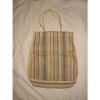 J CREW Stripe Woven Jute Tote Handbag Pocketbook Bag Beach Bag