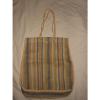 J CREW Stripe Woven Jute Tote Handbag Pocketbook Bag Beach Bag