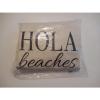 New &#034;HOLA BEACHES&#034; glitter letters canvas BEACH BAG