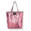 Pink Sequin Sparkle Glam Beach Tote Shopping Bag Victoria&#039;s Secret New 2016 15&#034;