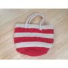 NEW JCREW Striped Straw Tote Bag Beach Bag One Size