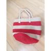 NEW JCREW Striped Straw Tote Bag Beach Bag One Size